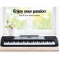 61 Keys Electronic Piano Keyboard Digital Electric with Stand Stool Silver