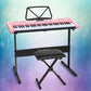 61 Keys Electronic Piano Keyboard Digital Electric with Stand Stool Pink