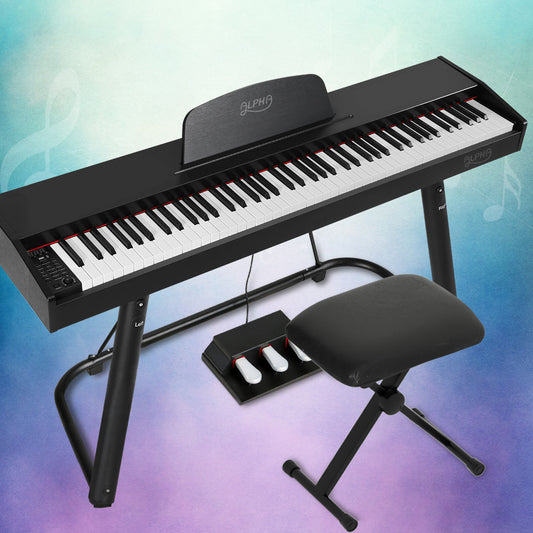 88 Keys Electronic Piano Keyboard Digital Electric with Stand Stool Weighted