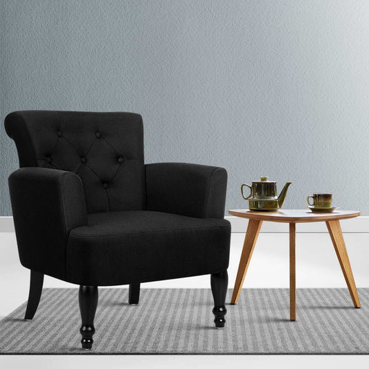 French Lorraine Chair Retro Wing - Black