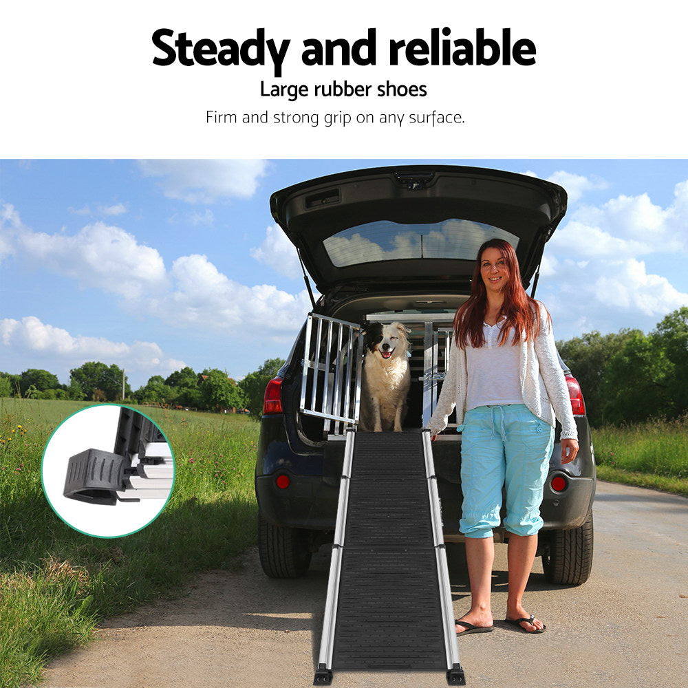 Dog Ramp Dog Steps Pet Car Travel Step Stair Foldable Portable Ladder Aluminium