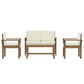 Iker 4-Seater Set Acacia Wood Lounge Setting Table Chairs 4-Piece Outdoor Sofa - Wood