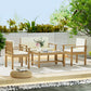 Iker 4-Seater Set Acacia Wood Lounge Setting Table Chairs 4-Piece Outdoor Sofa - Wood