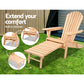 Keaton Adirondack Outdoor Sun Lounge Beach Chair Furniture Patio Garden - Wood