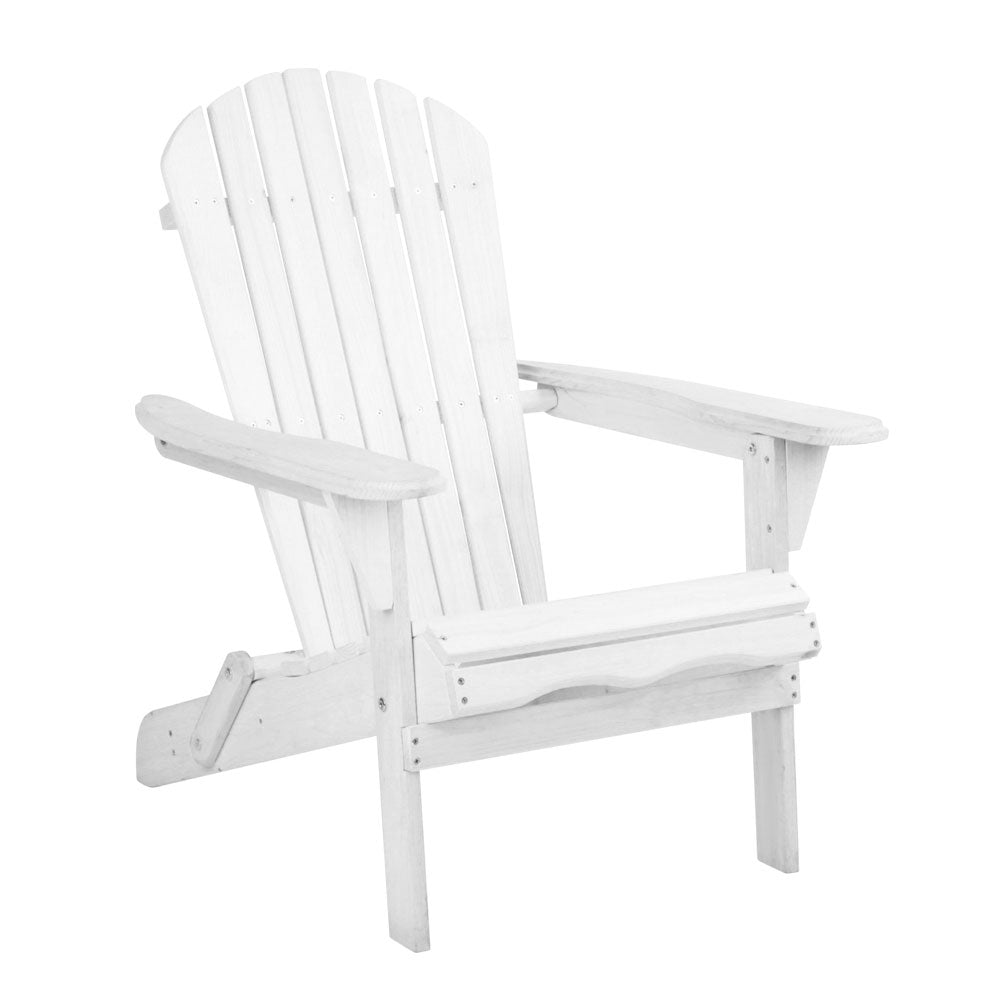 Timothy Adirondack Outdoor Beach Chair Furniture Patio Garden - White