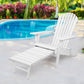 Timothy Adirondack Outdoor Sun Lounge Beach Chair Furniture Patio Garden - White