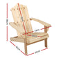 Adirondack Gardeon Outdoor Chairs Wooden Beach Chair Patio Furniture Garden Natural