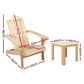 Hendon 3-Piece Adirondack Outdoor Beach Wooden Chairs Patio Chair & Table Set - Natural Wood