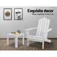 Hendon 2-Piece Adirondack Outdoor Beach Wooden Chairs Patio Chair & Table Set - White