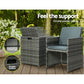 Yateley Recliner Chairs Sun Lounge Wicker Lounger Outdoor Furniture Patio Sofa - Grey