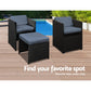 Waltham 10-Seater PE Wicker 11-Piece Outdoor Dining Set - Black