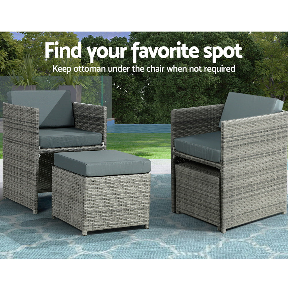 Carnforth 12-Seater Table Chairs Patio Lounge Setting Furniture 13-Piece Outdoor Dining Set - Grey