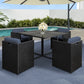 Corbridge 4-Seater Wicker 5-Piece Outdoor Dining Set - Black