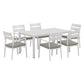 Makena 6-Seater Aluminium Table Chairs Lounge Setting 7-Piece Outdoor Dining Set - White