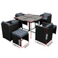 Corbridge 8-Seater Wicker 9-Piece Outdoor Dining Set - Black