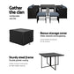 Corbridge 8-Seater Wicker 9-Piece Outdoor Dining Set - Black & Grey