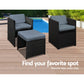 Corbridge 8-Seater Wicker 9-Piece Outdoor Dining Set - Black & Grey