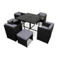 Corbridge 8-Seater Wicker 9-Piece Outdoor Dining Set - Black & Grey