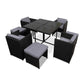 Corbridge 8-Seater Wicker 9-Piece Outdoor Dining Set - Black