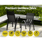 Broseley Set of 2 Outdoor Stackable Chairs Lounge Chair Bistro Set Patio Furniture - Black