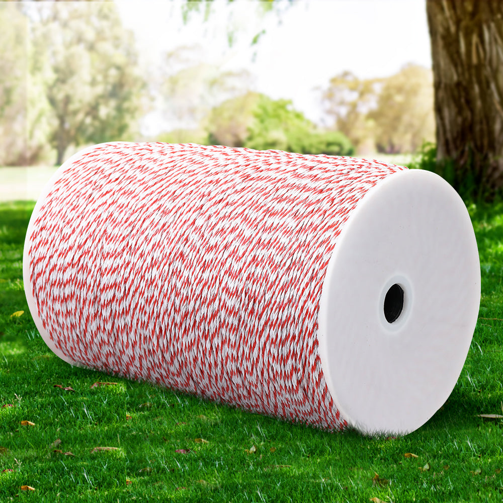 2000M Polywire Roll Electric Fence Energiser Stainless Steel Poly Wire ...