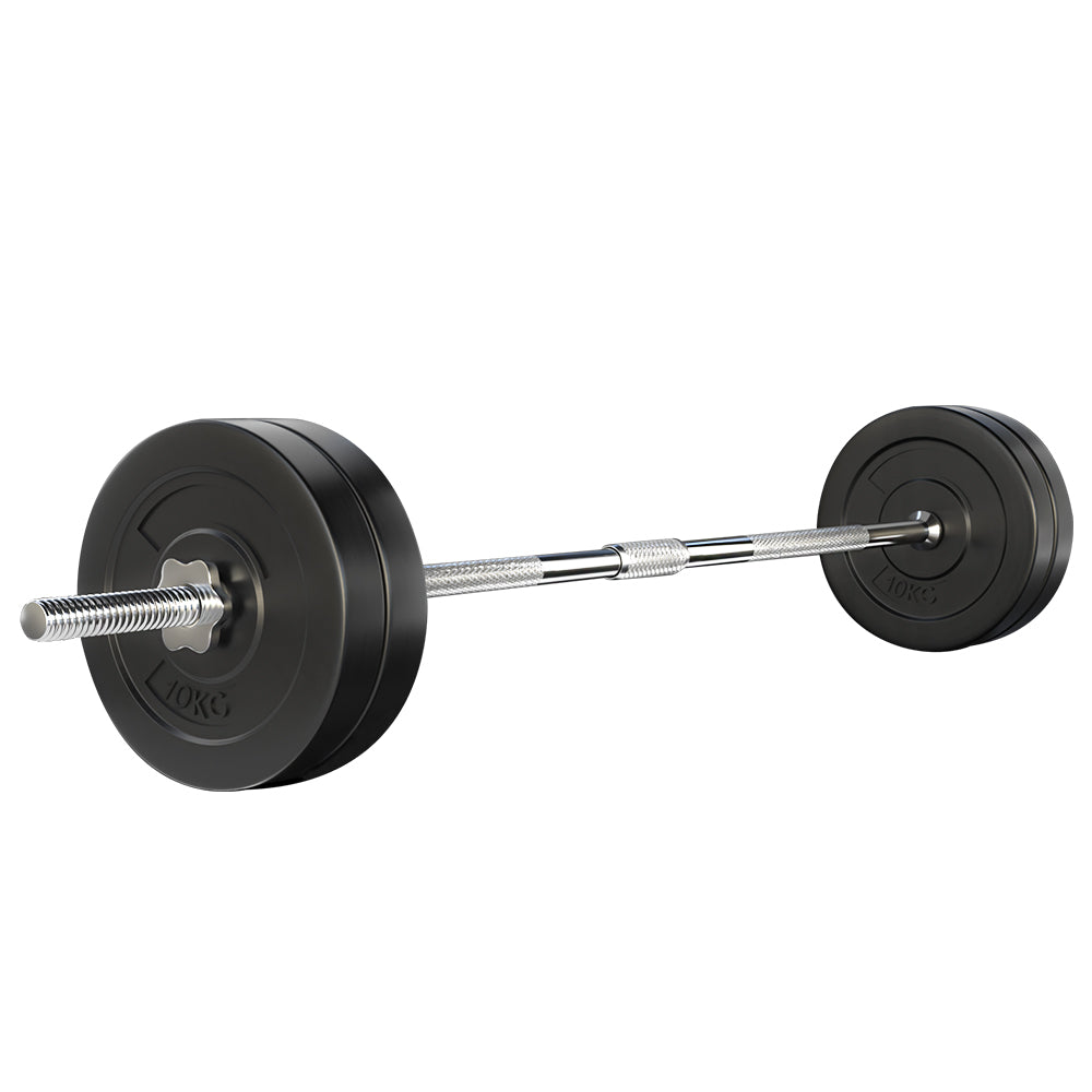 48kg Barbell Weight Set Plates Bar Bench Press Fitness Exercise Home Gym 168cm