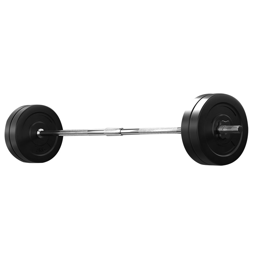 48kg Barbell Weight Set Plates Bar Bench Press Fitness Exercise Home Gym 168cm