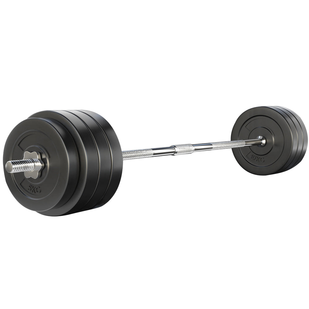 78kg Barbell Weight Set Plates Bar Bench Press Fitness Exercise Home Gym 168cm