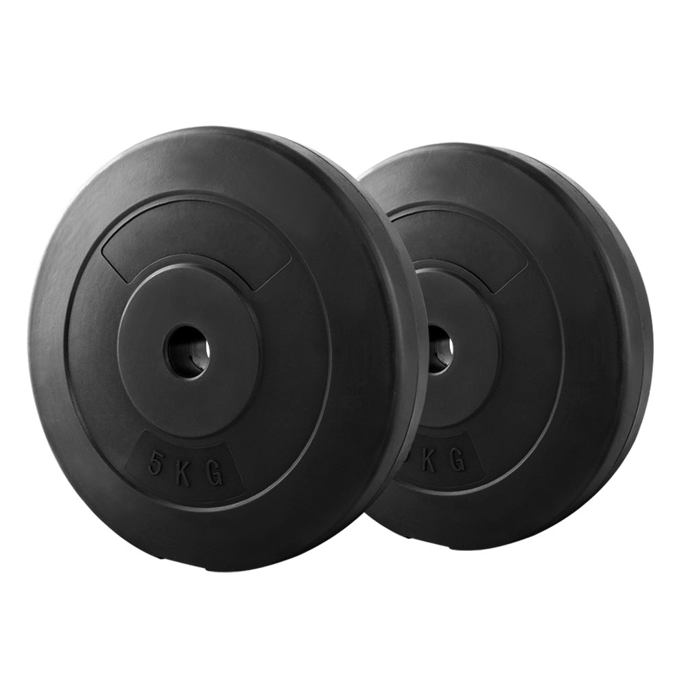 2x5kg Barbell Weight Plates Standard Home Gym Press Fitness Exercise Rubber