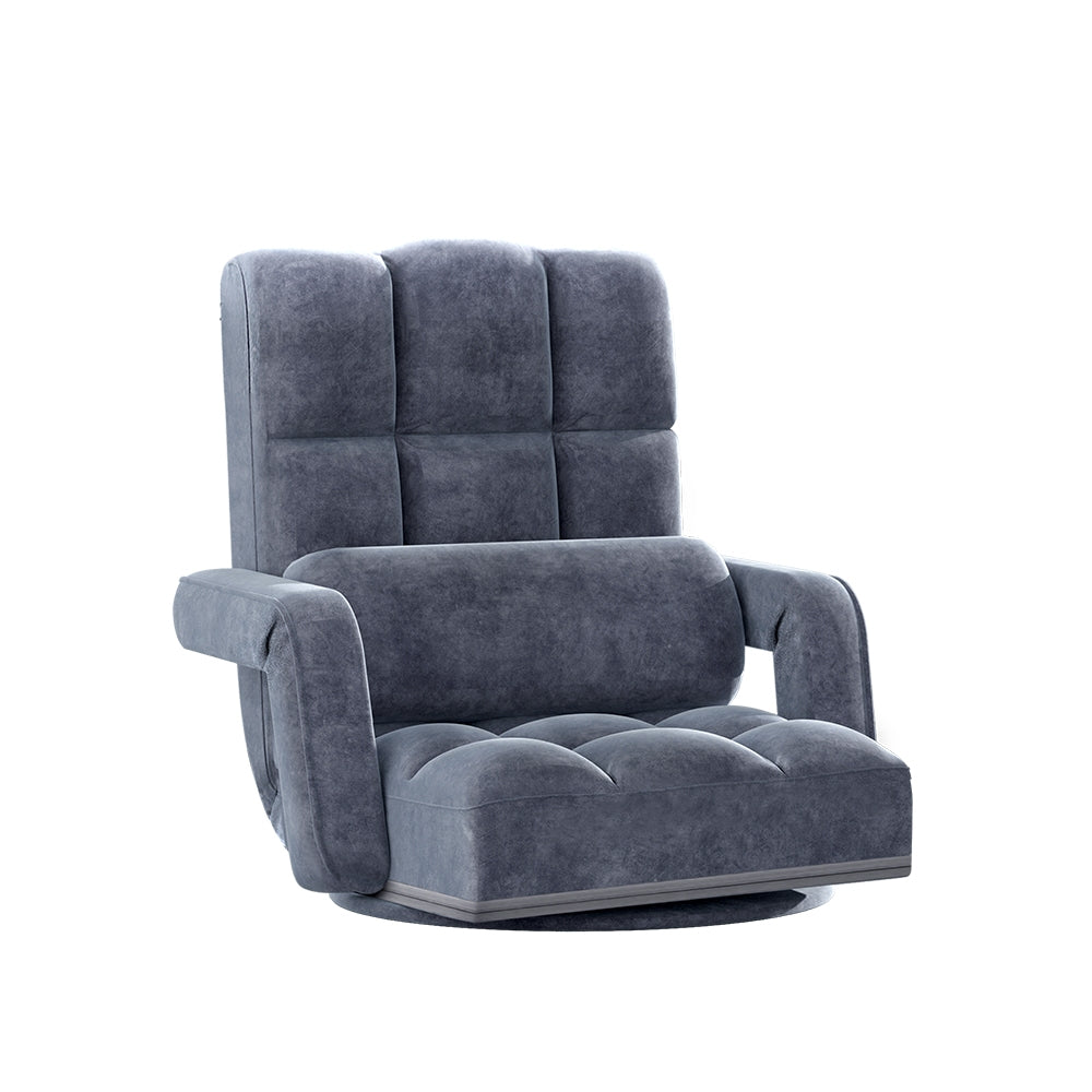 Maria Chaise Swivel Sofa Bed Recliner Lounge Chair - Charcoal