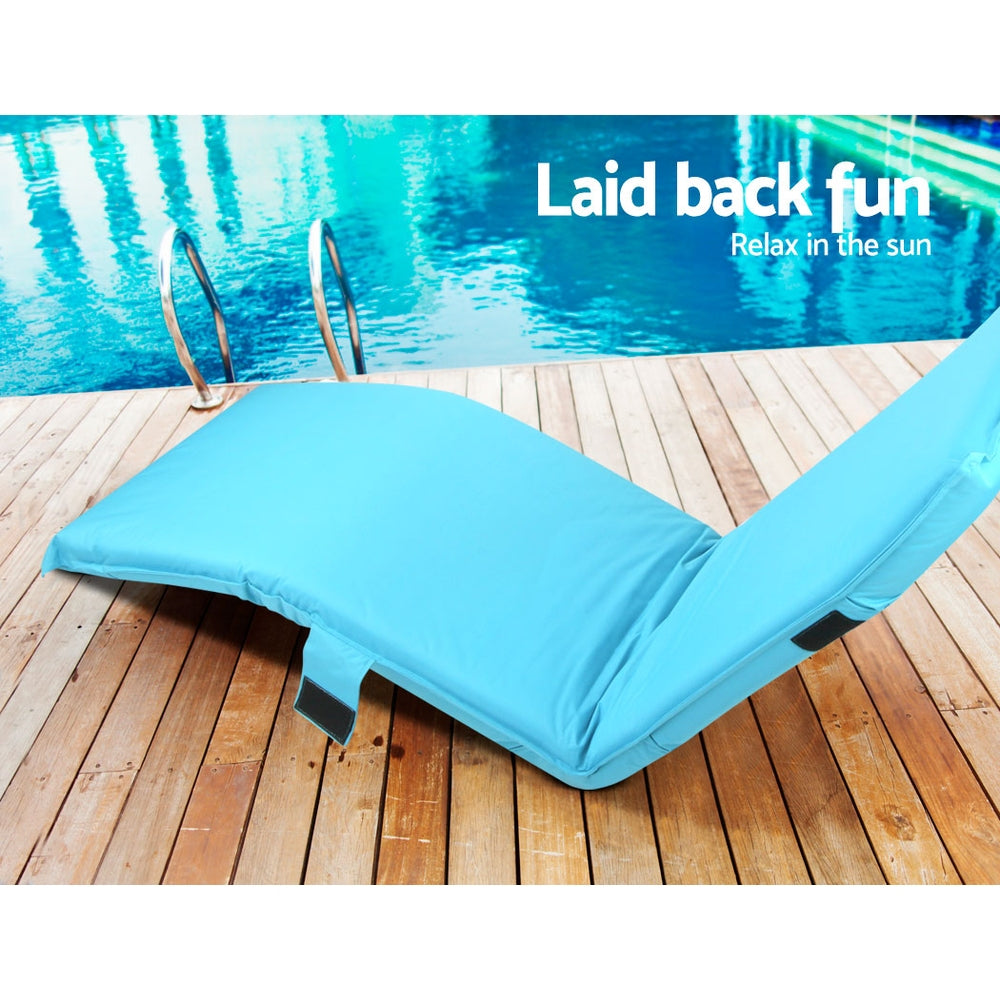 Snodland Adjustable Beach Sun Pool Lounger - Blue
