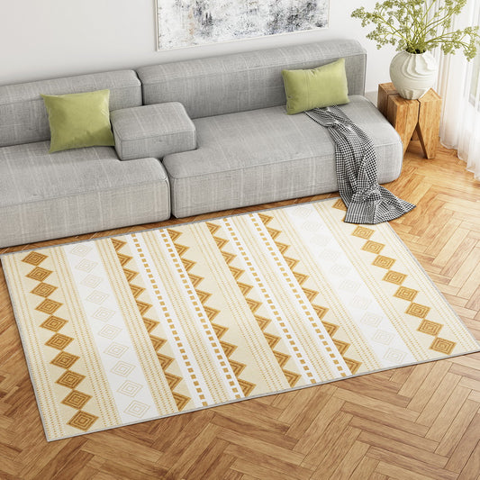 Azure 160x230cm Floor Rugs Washable Area Mat Large Carpet Soft Short Pile - Yellow