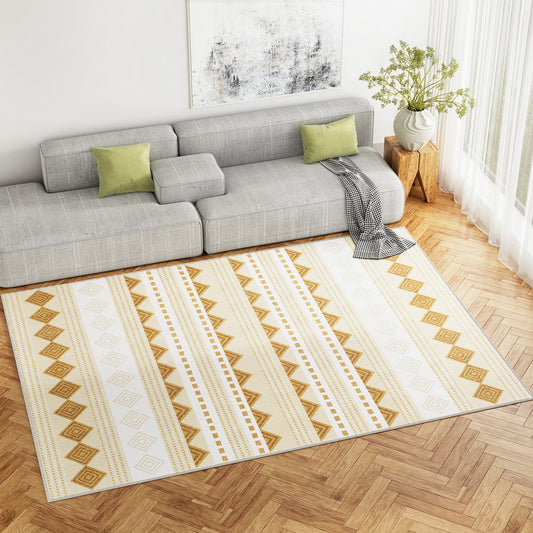 Azure 200x290cm Floor Rugs Washable Area Mat Large Carpet Soft Short Pile - Yellow