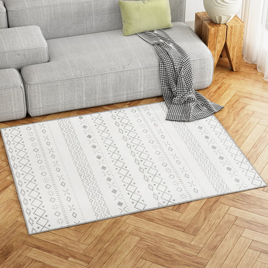 Azure 120x160cm Floor Rugs Washable Area Mat Large Carpet Soft Short Pile - Grey