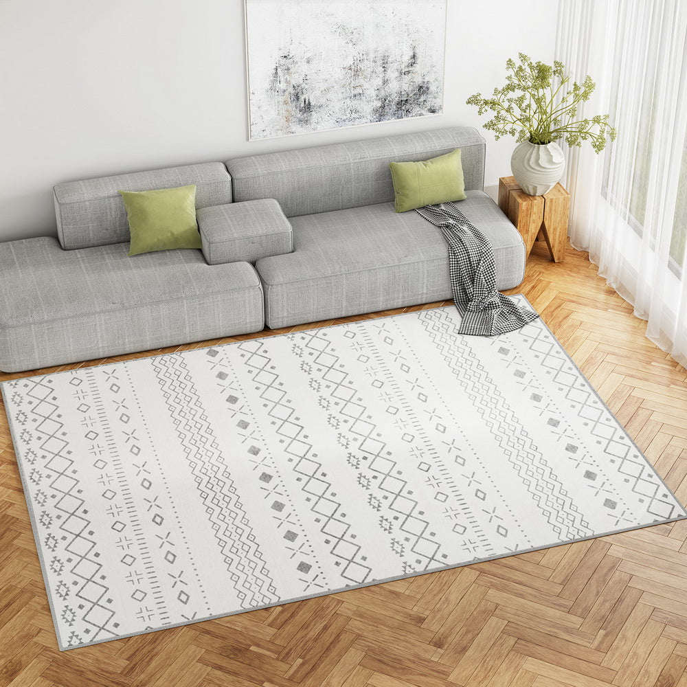 Sparrow 200x290cm Floor Rugs Washable Area Mat Large Carpet Soft Short Pile - Grey