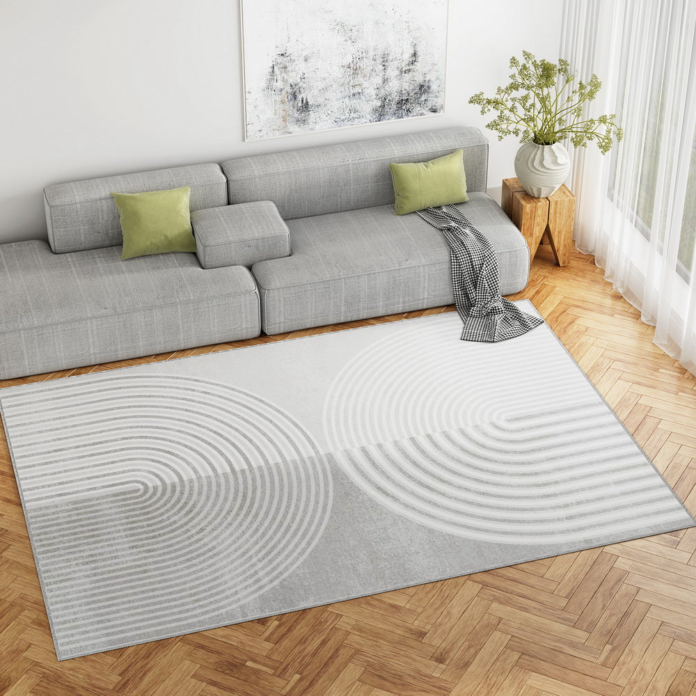 Seraphiel 200x290cm Floor Rugs Washable Area Mat Large Carpet Faux Rabbit Fur - Grey