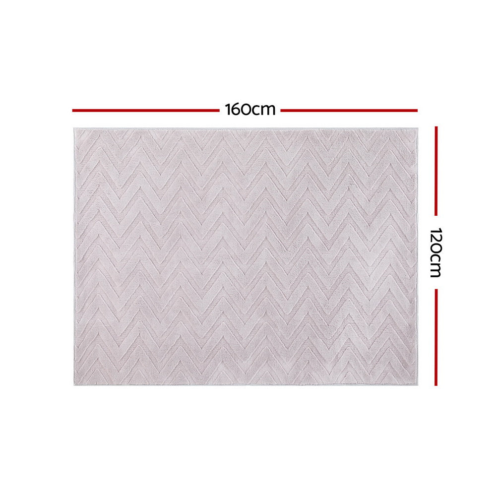 Bronte 120x160cm Floor Rugs Washable Area Mat Large Carpet Microfiber - Grey