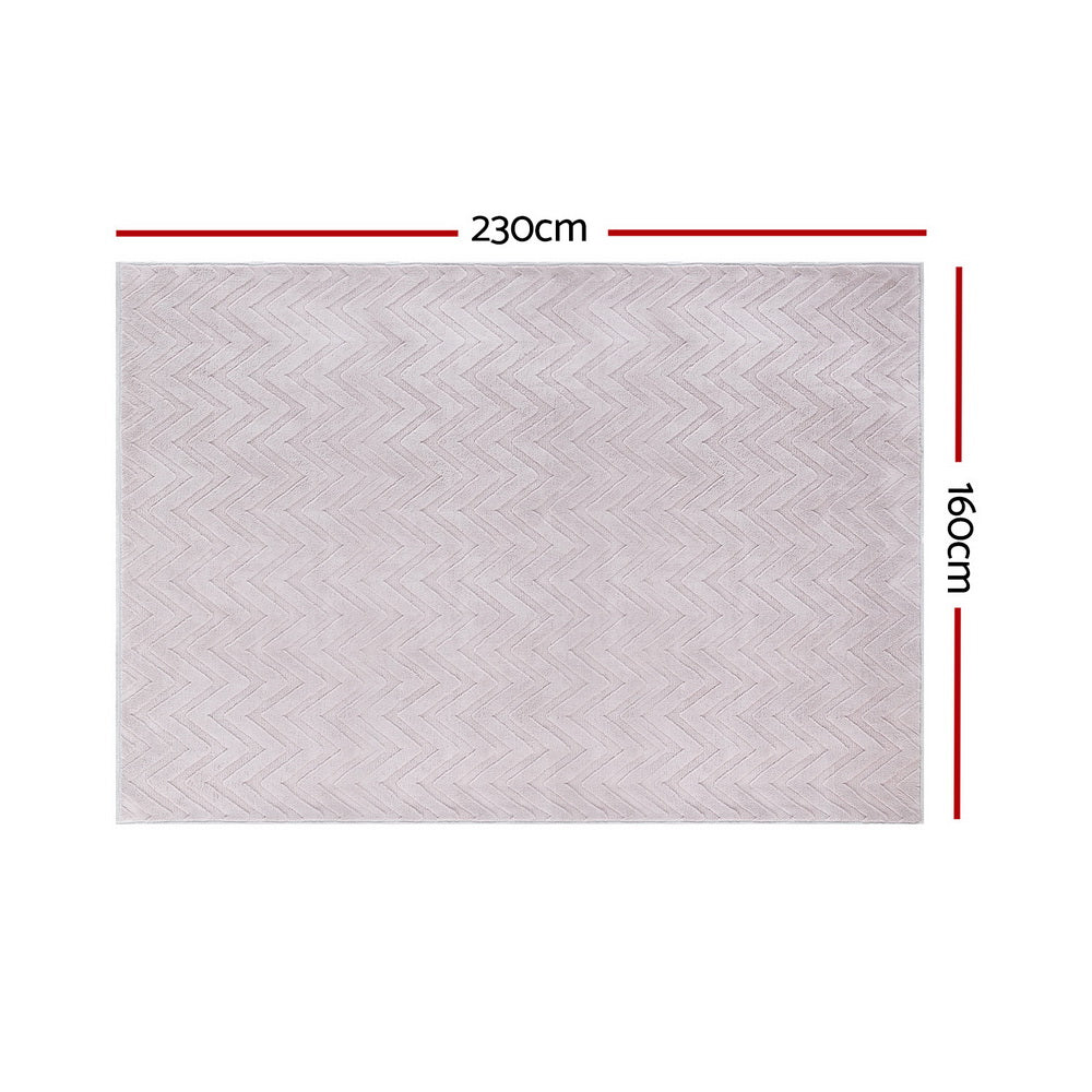 Bronte 160x230cm Floor Rugs Washable Area Mat Large Carpet Microfiber - Grey