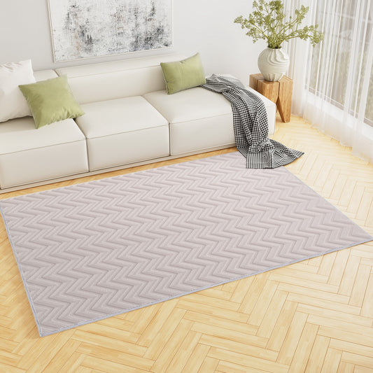 Bronte 160x230cm Floor Rugs Washable Area Mat Large Carpet Microfiber - Grey