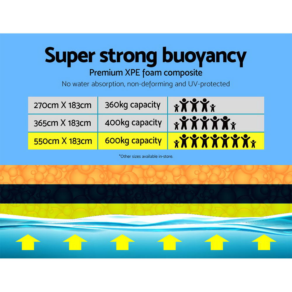Floating Mat Water Slide Park Stand Up Paddle Pool Sea 550cm
