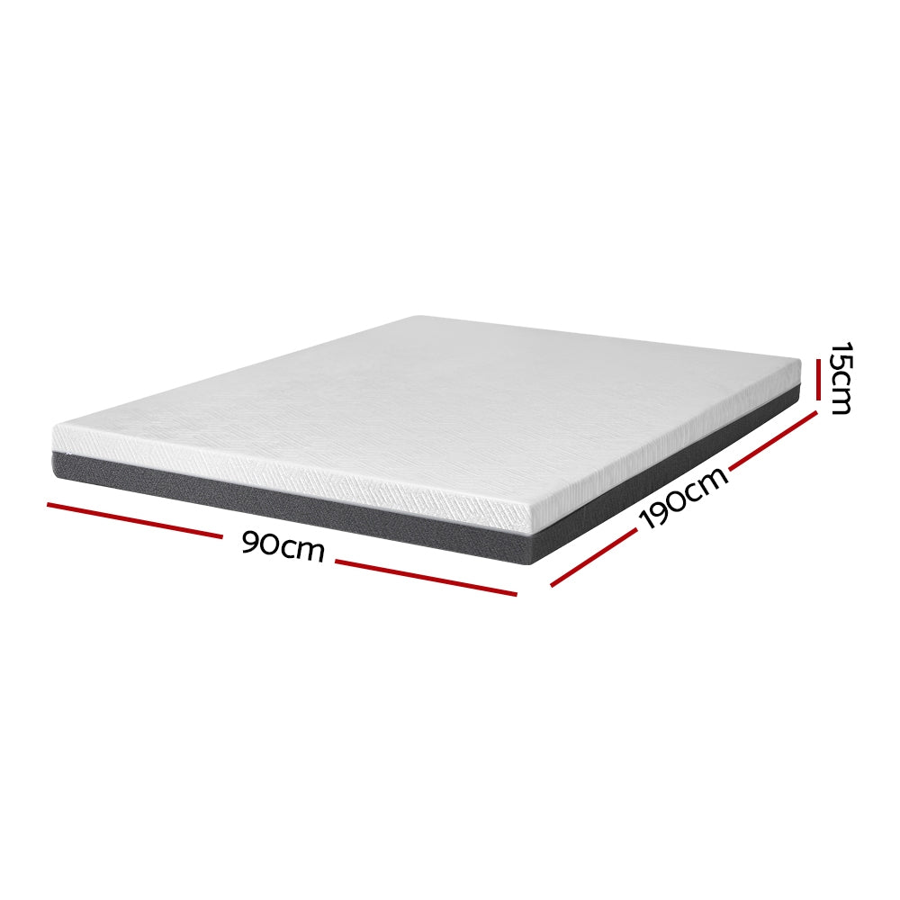 Eira 15cm Memory Foam Mattress Bed Cool Gel Non Spring Comfort - Single