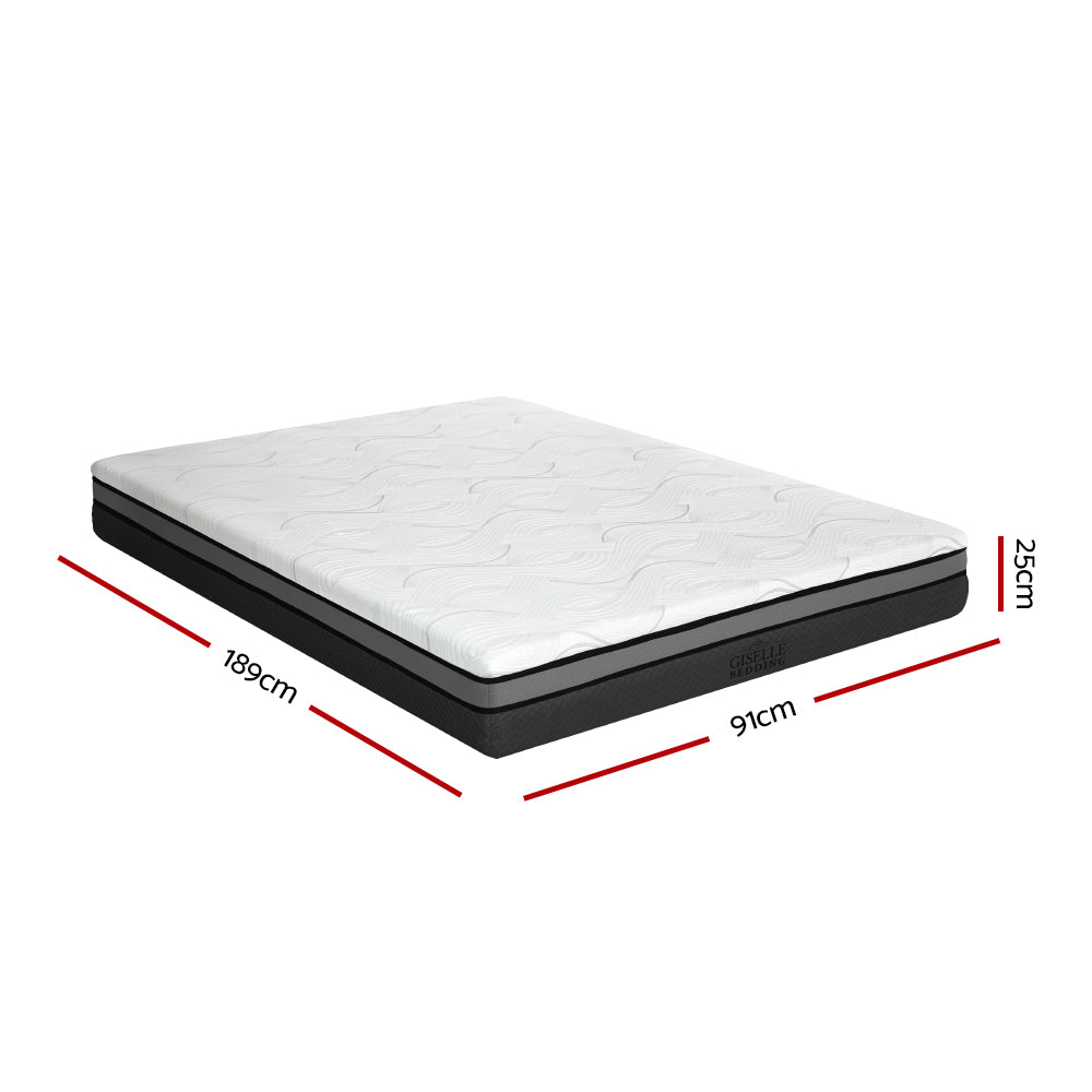 Akira 25cm Memory Foam Mattress Bed Cool Gel Non Spring Comfort - Single