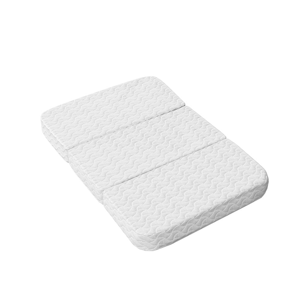 Aubrey 8cm Foldable Gel Foam Mattress Folding Baby Bed Floor Mat Travel Cot Bamboo - Cot