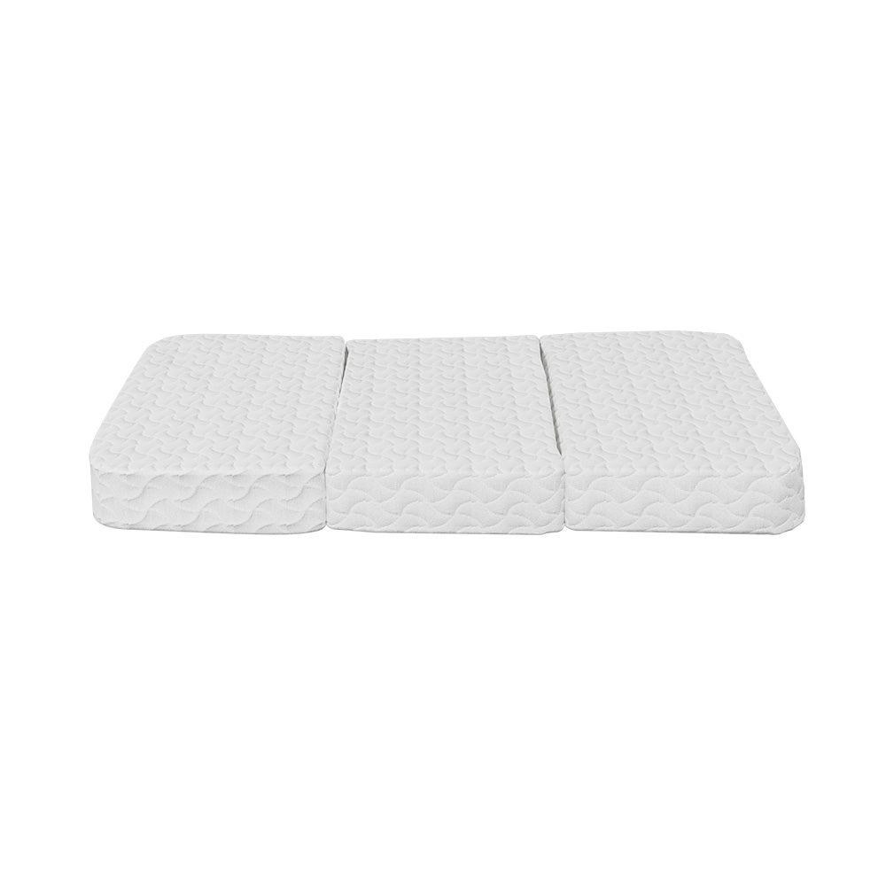 Aubrey 8cm Foldable Gel Foam Mattress Folding Baby Bed Floor Mat Travel Cot Bamboo - Cot