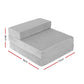 Penelope 12cm Folding Foam Mattress Portable Sofa Bed Lounge Chair Velvet Light Grey - Single