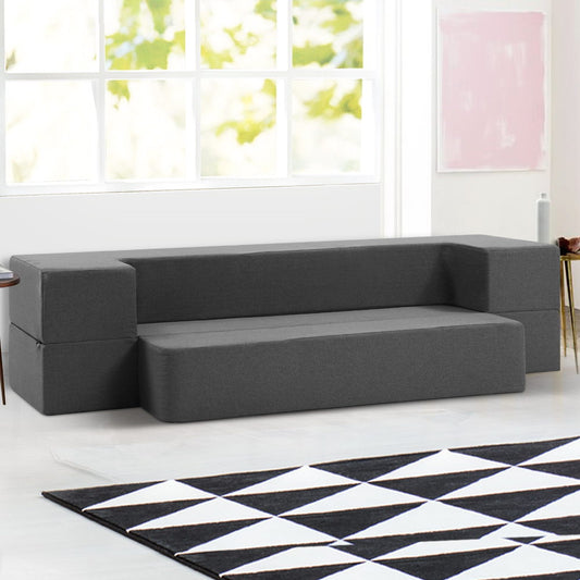 Mackenzie Portable Folding Sofa Bed Ottoman Lounge - Grey