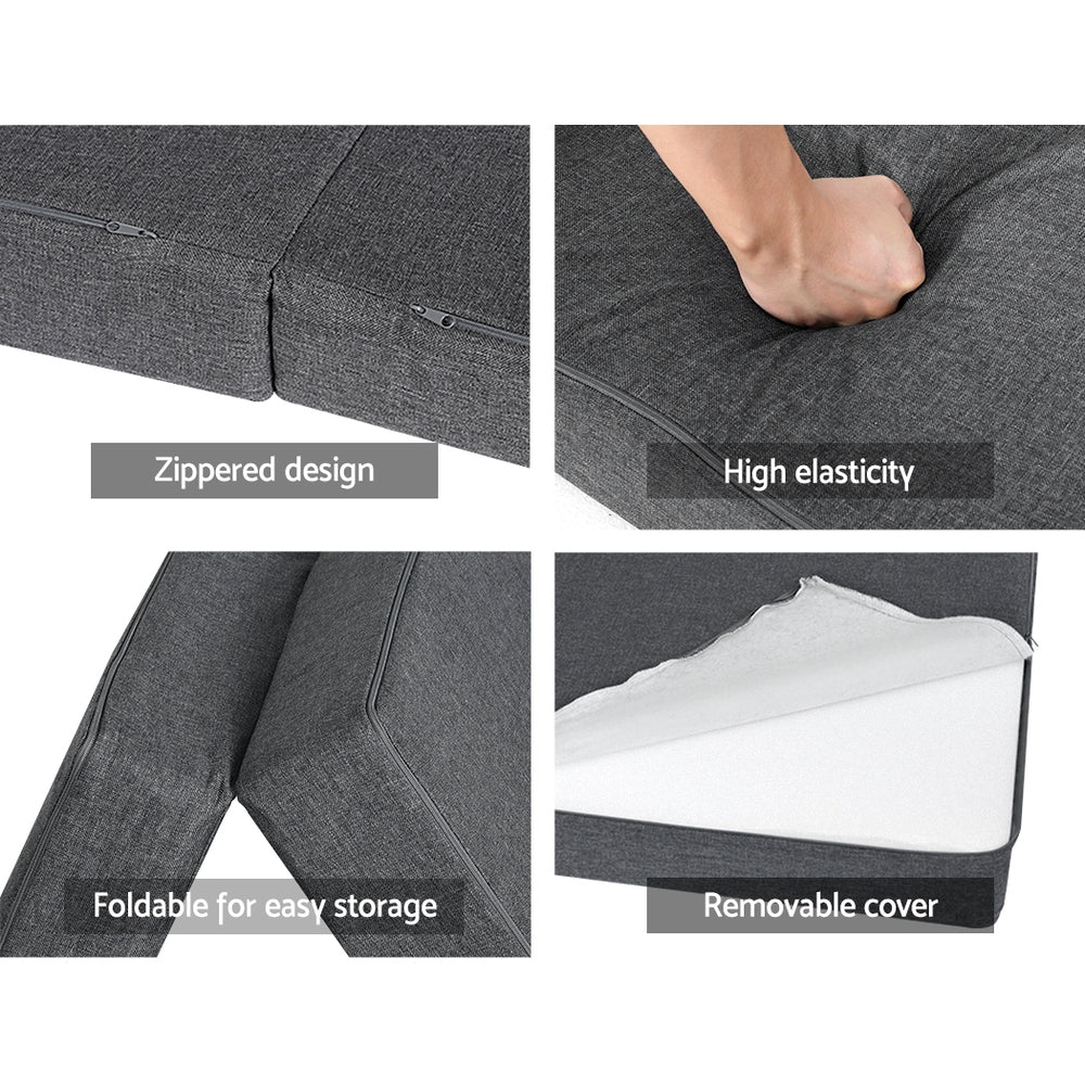 Natalie 10cm Foldable Mattress Folding Portable Bed Camping Mat Queen - Queen