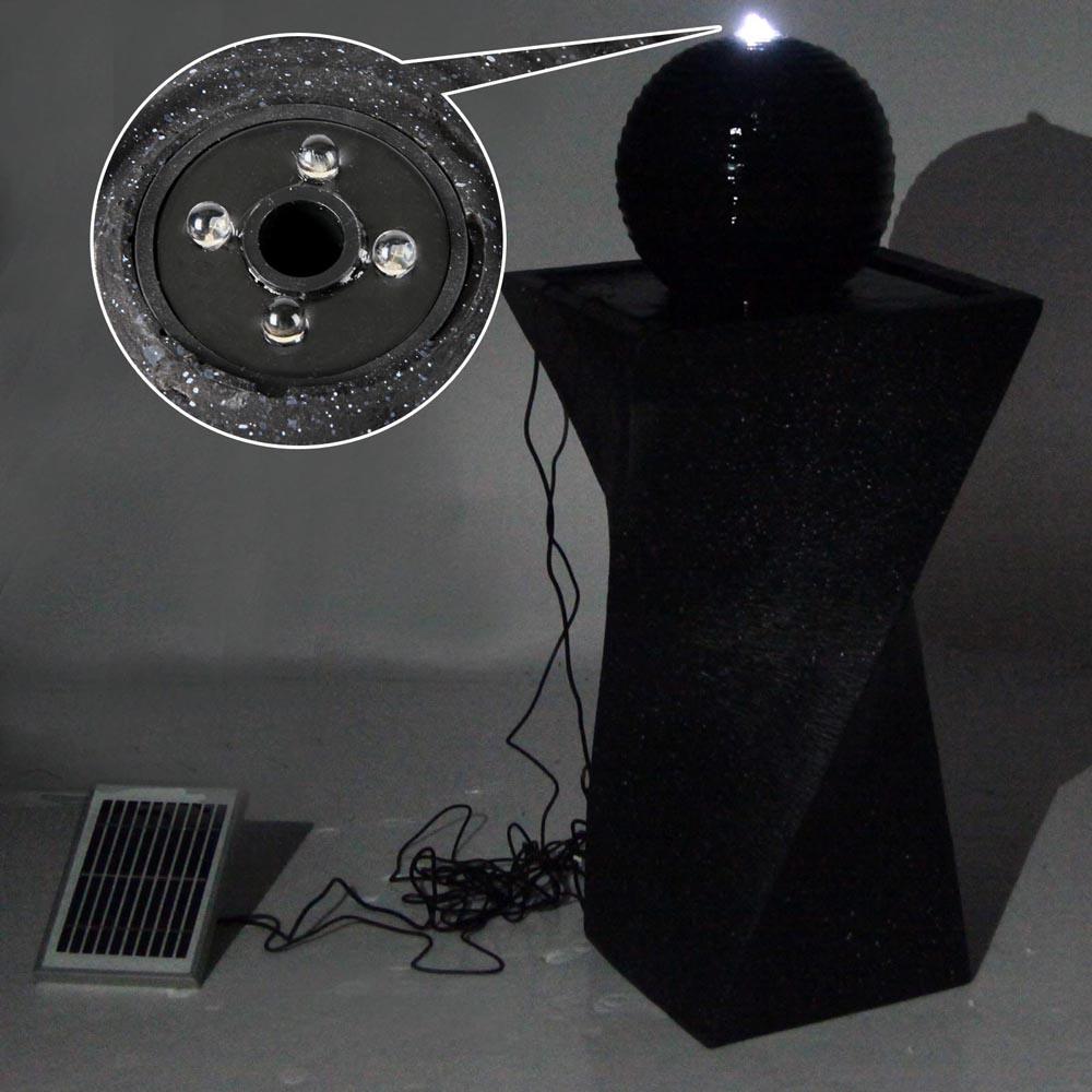 Solar Powered Water Fountain Twist Design with Lights
