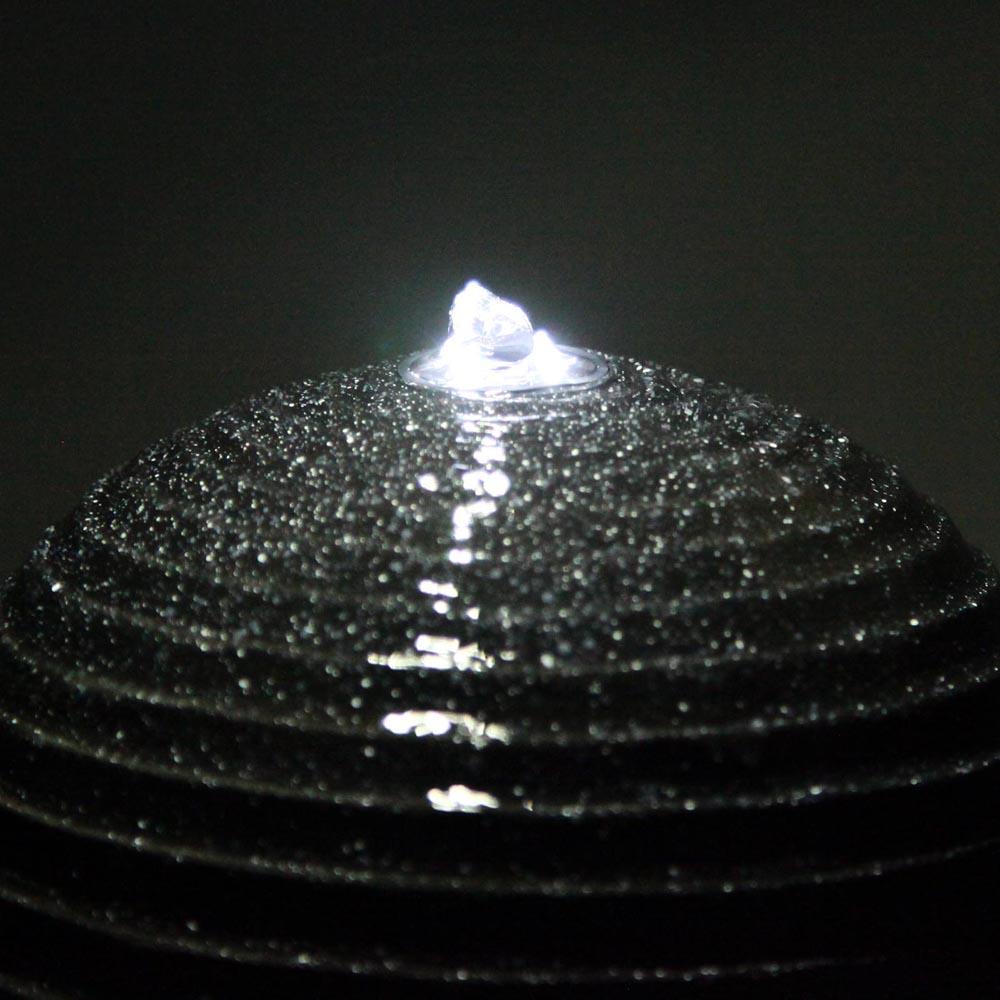 Solar Powered Water Fountain Twist Design with Lights