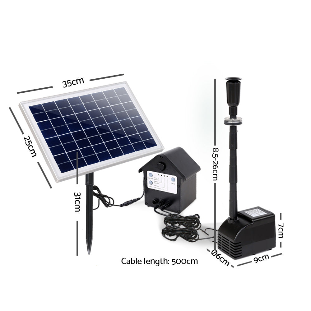 Solar Pond Pump Battery Powered Outdoor LED Light Submersible Filter